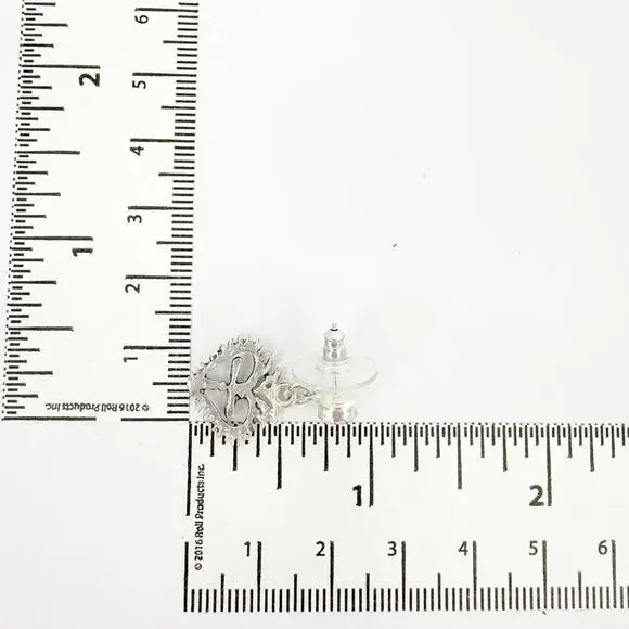 VIRGINS SAINTS & ANGELS VSA Queen of Hearts Crystal Drop Post Earrings in Silver - Picture 8 of 8